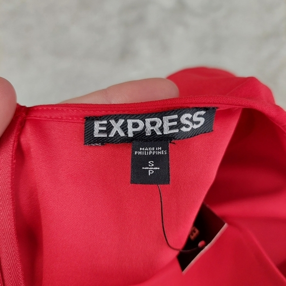 Express Red Long Sleeve Fit & Flare Casual Midi Dress 892 - Picture 7 of 10